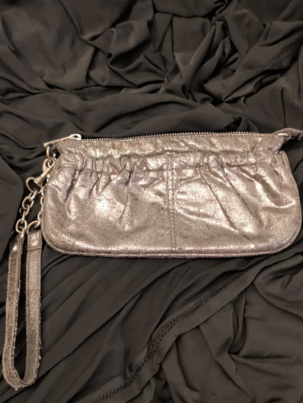 Express Metallic Wristlet Clutch
